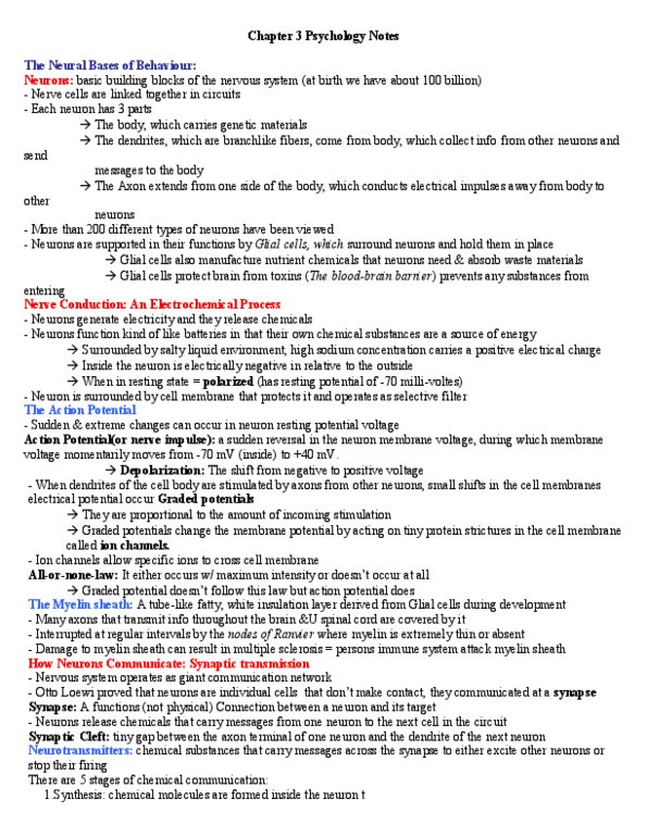 PSYC 2410 Chapter Notes - Chapter 3: Midbrain, Spinal Cord, The Automatic thumbnail