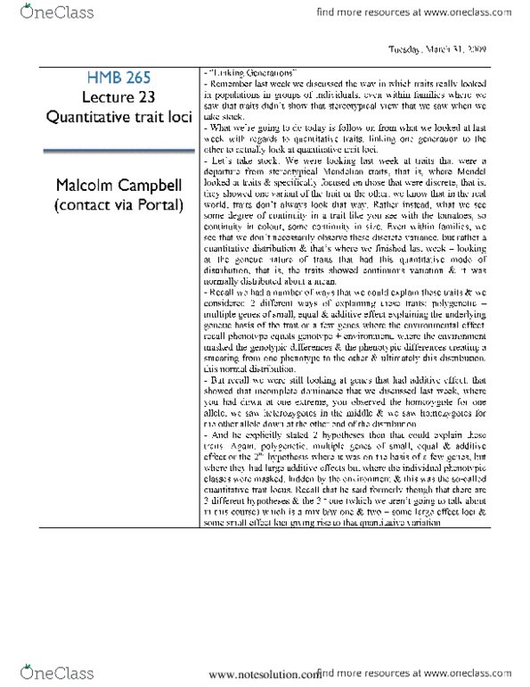 HMB265H1 Lecture 23: Lecture 23- Quantitative trait loci thumbnail