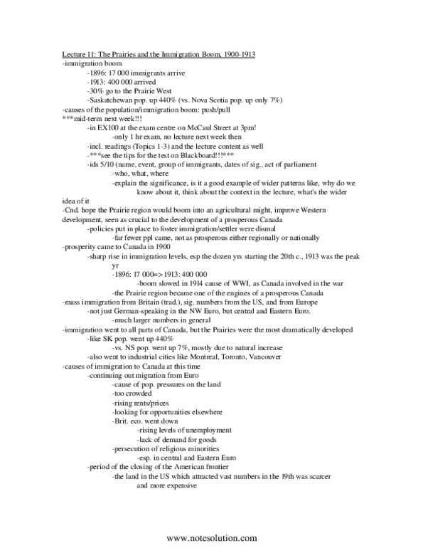 HIS312H1 Lecture 11: The Prairies and the Immigration Boom, 1900-1913 thumbnail