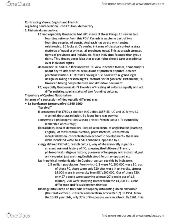 POL214Y1 Lecture Notes - Lecture 15: Bourgeoisie, Protestantism, Modernization Theory thumbnail