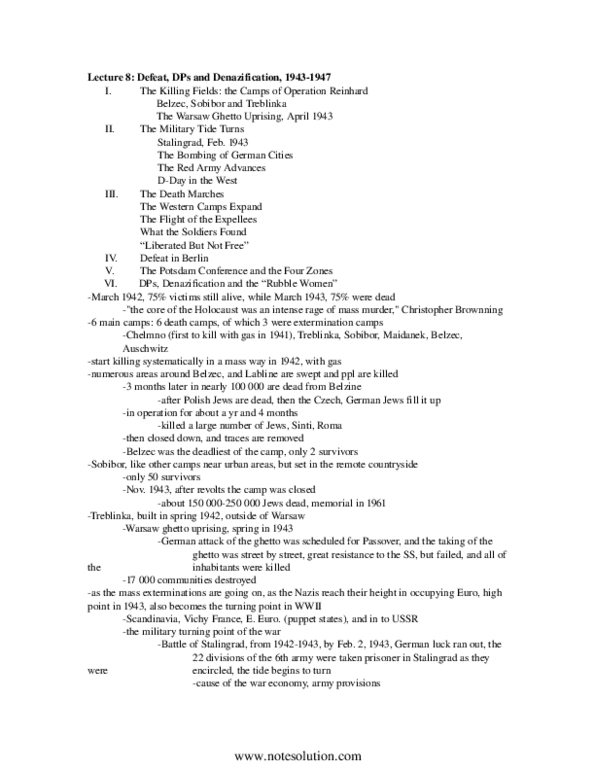 HIS317H1 Lecture 8: Defeat, DPs and Denazification, 1943-1947 thumbnail