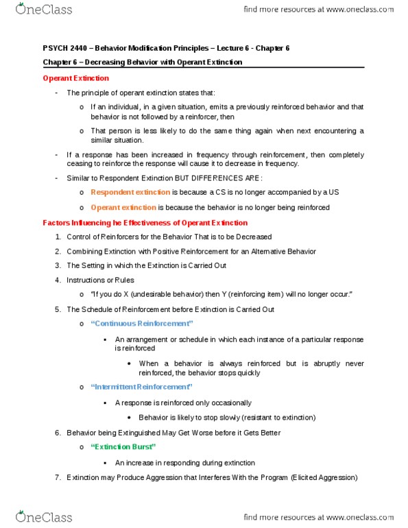 PSYC 2440 Lecture Notes - Lecture 6: Reinforcement thumbnail