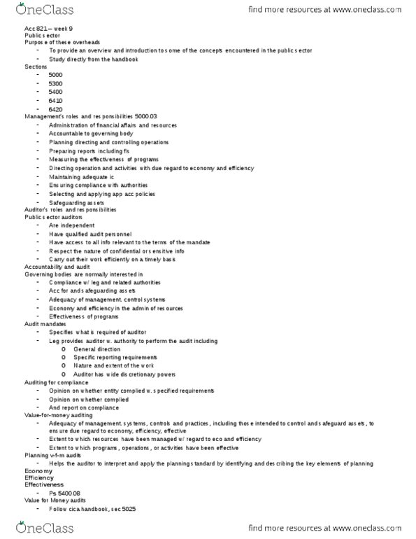 ACC 821 Lecture Notes - Lecture 9: Mississauga Power, Press Release, Comptroller thumbnail