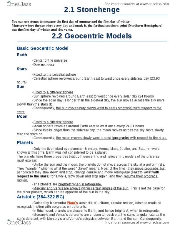 ASTR 101 Lecture 4: Astronomy Summary Notes Chapter 2.docx thumbnail