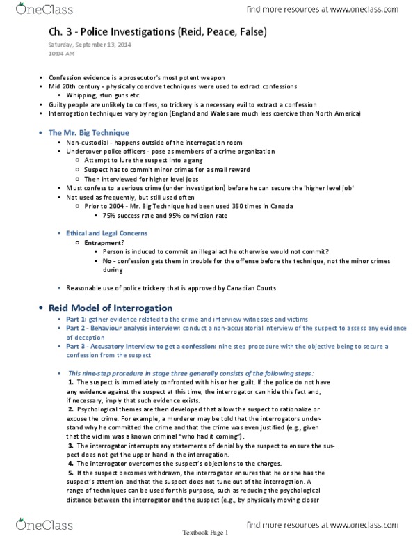 PSYCH 3CC3 Chapter Notes - Chapter 3: Soft Sell, False Confession, Confirmation Bias thumbnail