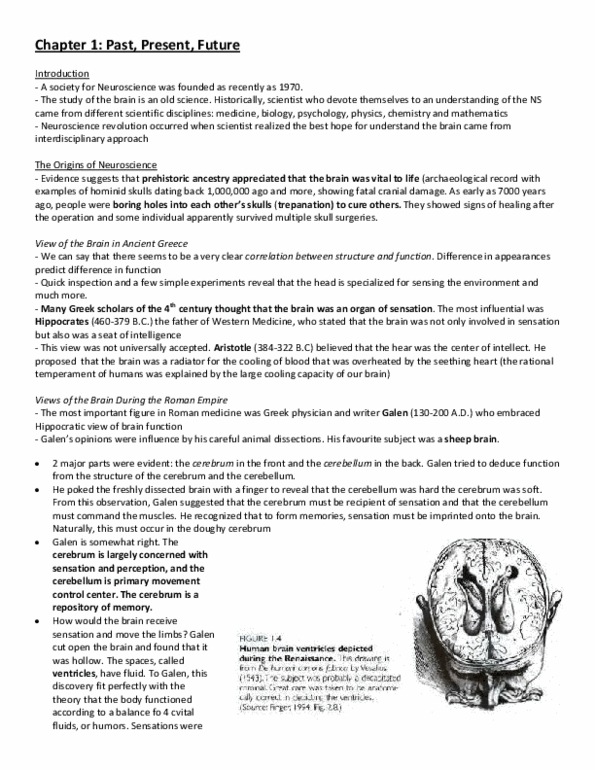 NROB60H3 Chapter Notes - Chapter 1: Andreas Vesalius, Beak, Multiple Sclerosis thumbnail