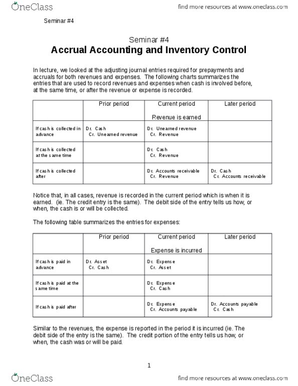 ACCTG311 Lecture Notes - Lecture 4: Accrual, Financial Statement, Perpetual Inventory thumbnail