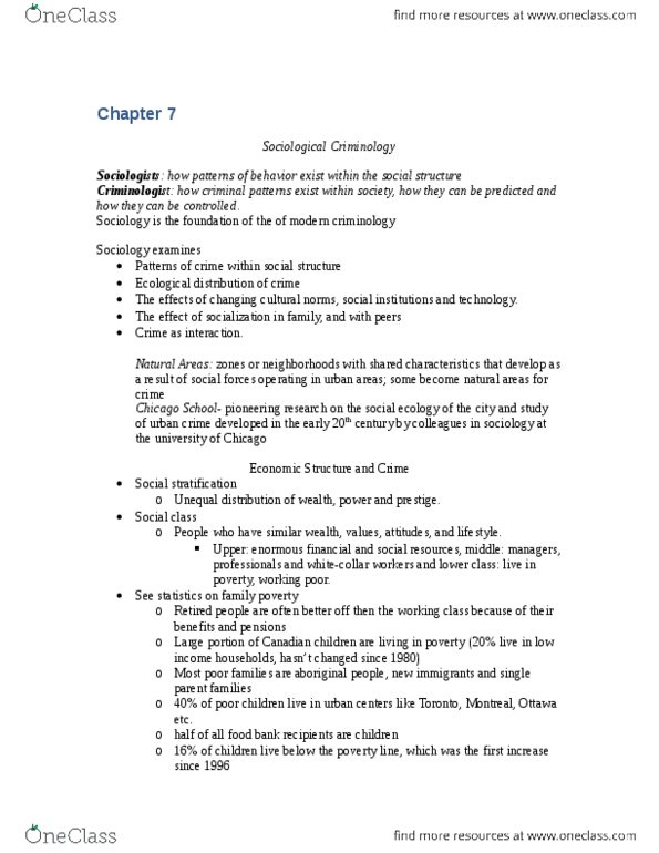 CC100 Lecture Notes - Lecture 7: Gunnar Myrdal, Food Bank, Social Conflict Theory thumbnail