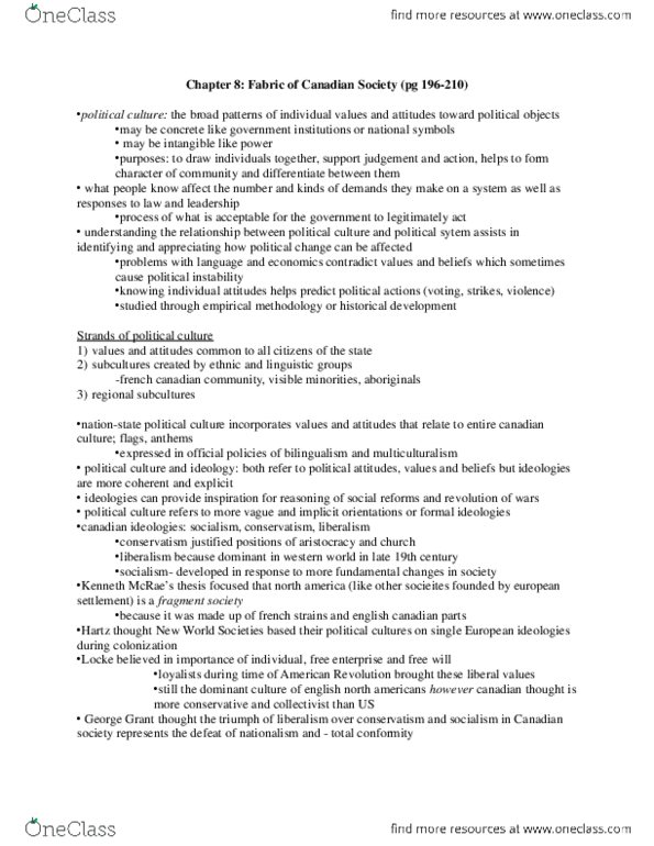 POLS 1400 Chapter Notes - Chapter 8: Acer Rubrum, Inuksuk, Capitalism thumbnail