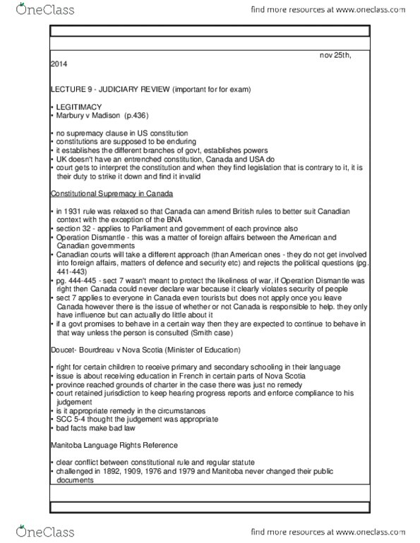 CRM 4311 Lecture Notes - Lecture 9: Supremacy Clause thumbnail