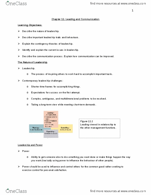 GMS 200 Chapter Notes - Chapter 11: Interpersonal Communication, Candela thumbnail