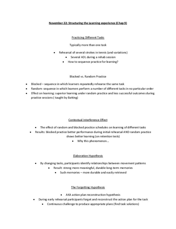 PEDS203 Lecture : Chapter 9 - Structuring The Learning Experience thumbnail