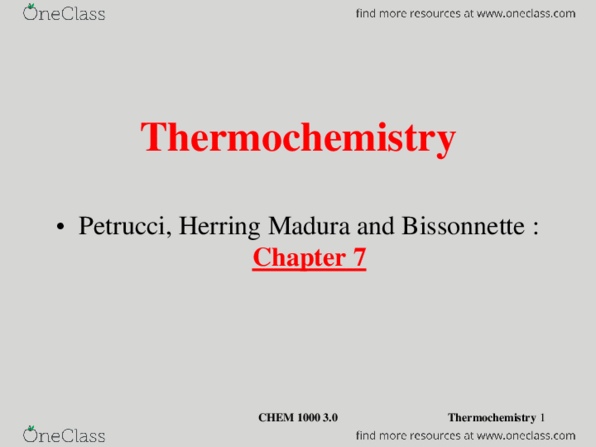 CHEM 1000 Lecture Notes - Lecture 1: Ideal Gas Law, Internal Energy, Heat Transfer thumbnail