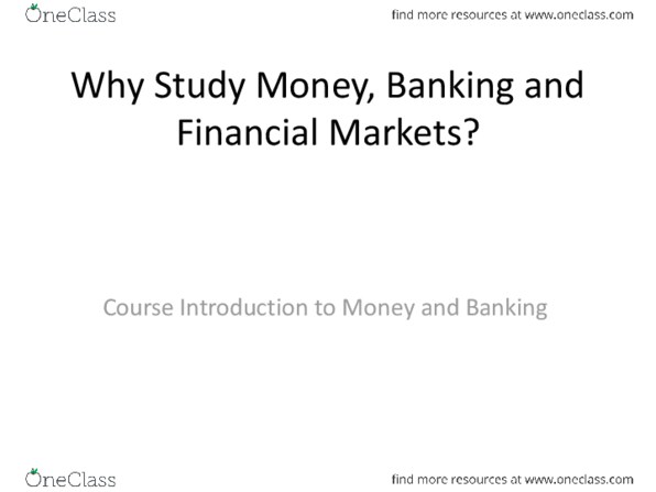 ECO 2115 Lecture Notes - Lecture 1: Stock Market, Financial Intermediary, Canadian Dollar thumbnail