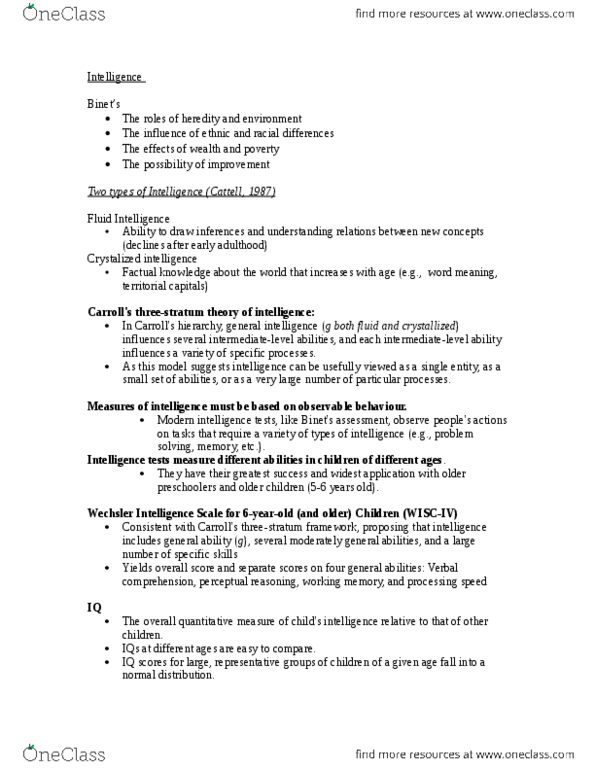 PSY210H5 Lecture Notes - Lecture 5: Fluid And Crystallized Intelligence, Standard Deviation, Longitudinal Study thumbnail