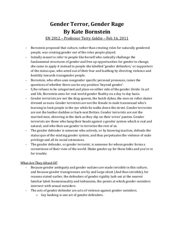 EN 2012 Chapter : 'Gender Terror, Gender Rage' by Kate Bornstein thumbnail