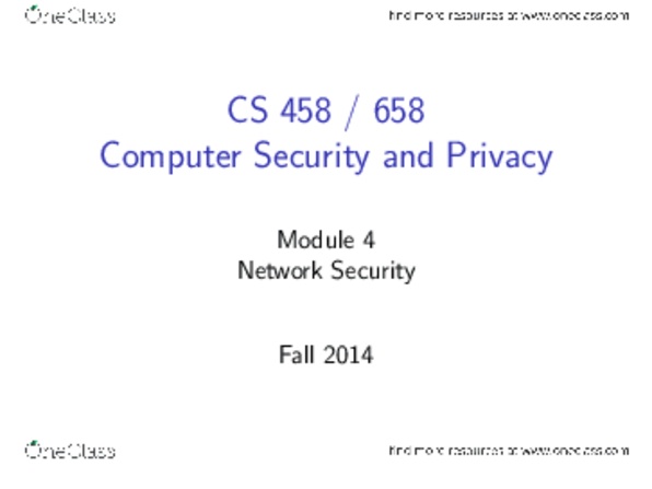 CS458 Lecture Notes - Lecture 4: Dns Spoofing, Web Server, Local Area Network thumbnail
