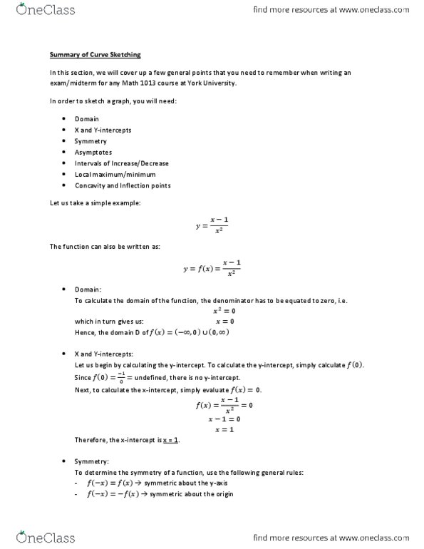 MATH 1013 Chapter Notes -Asymptote, Graph Paper, Maxima And Minima thumbnail