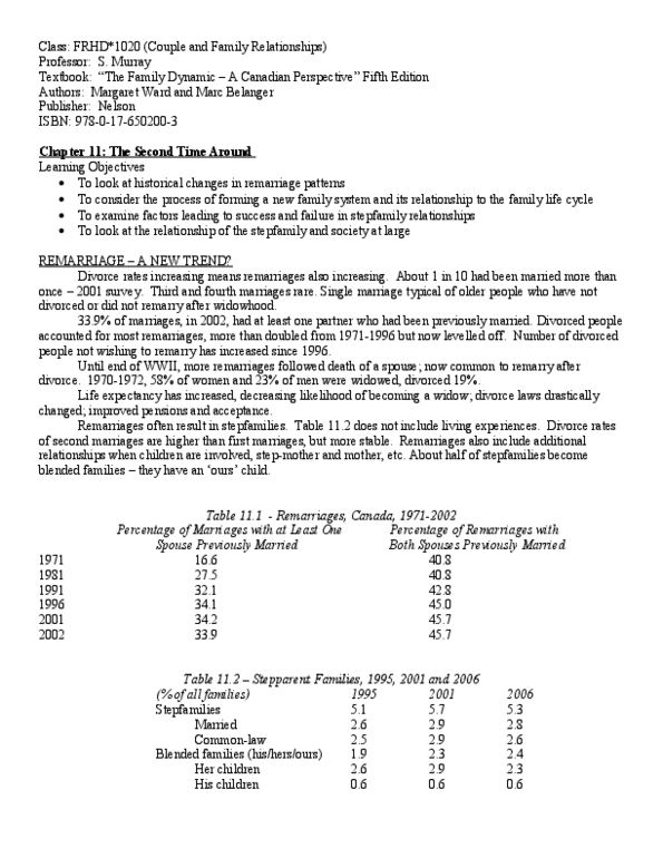 FRHD 1020 Chapter 11: Textbook - Chapter 11 (Second Time Around) thumbnail