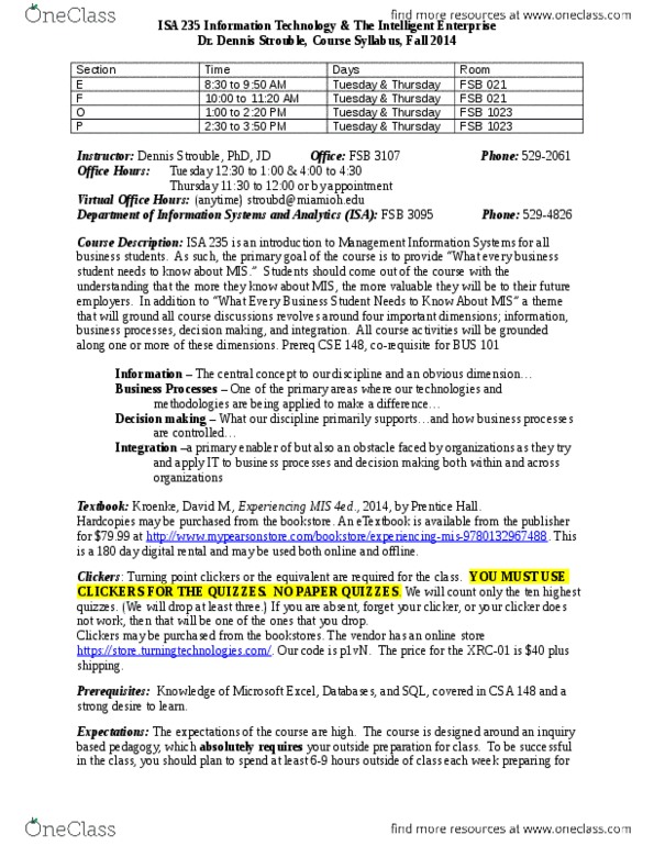 ISA 235 Lecture Notes - Lecture 1: Dbt Online Inc., Business Process Management, Business Process thumbnail