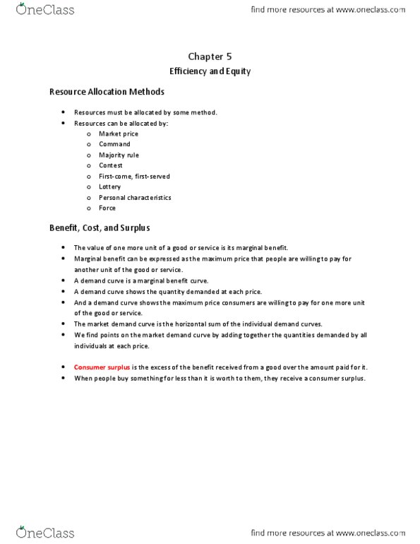 Economics 1021A/B Chapter Notes - Chapter 5: Competitive Equilibrium, Natural Disaster, Overproduction thumbnail