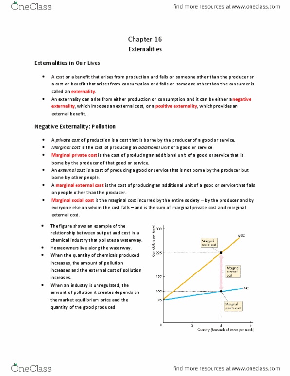 Economics 1021A/B Chapter Notes - Chapter 16: Coase Theorem, Ecotax, Marginal Cost thumbnail