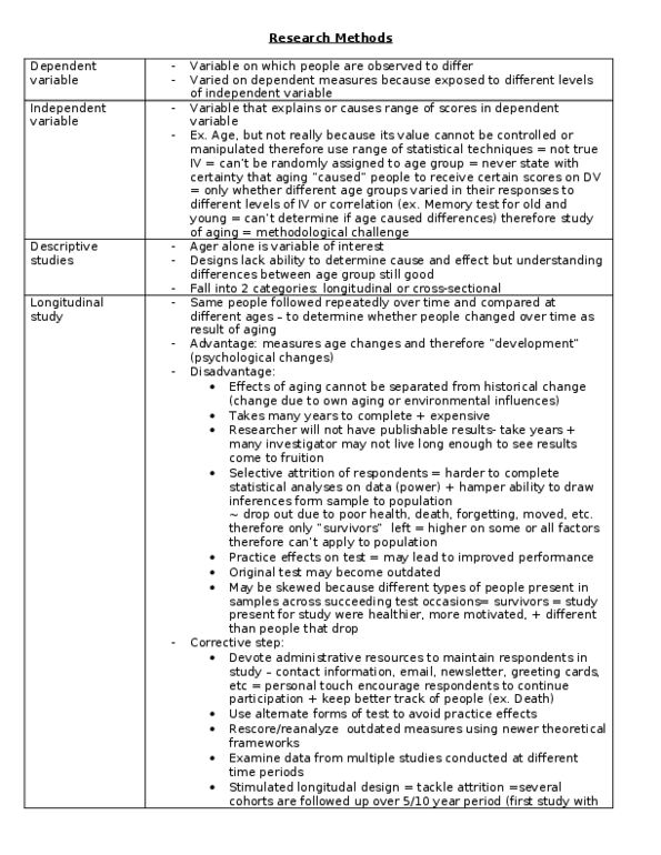 PSYC 357 Chapter : ch 3 Research methods Textbook notes and definition thumbnail