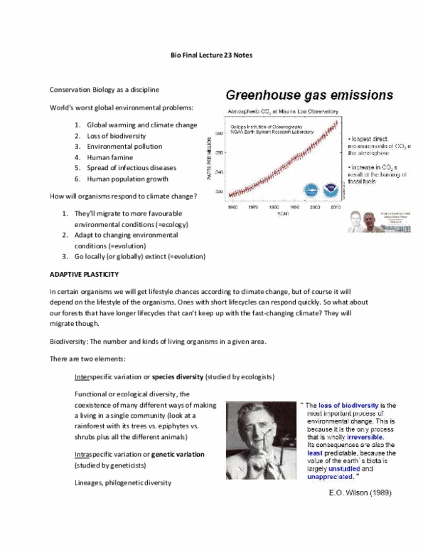 BIO120H1 Lecture Notes - Habitat Fragmentation, Zygosity, Greenhouse Gas thumbnail
