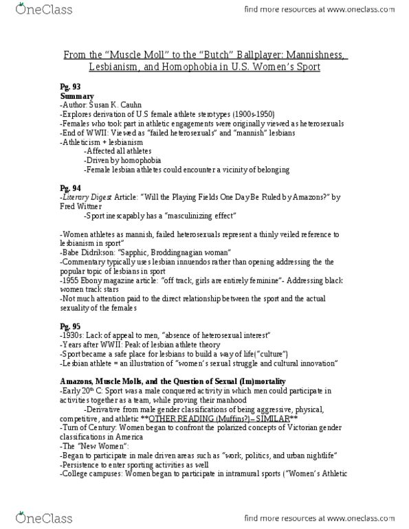 Women's Studies 1020E Lecture Notes - Lecture 16: Subculture, Tomboy, The Literary Digest thumbnail