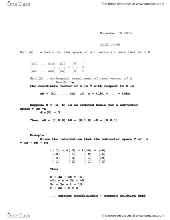 MATH125 Lecture Notes - Lecture 22: Coordinate Vector, Order Of New Brunswick thumbnail