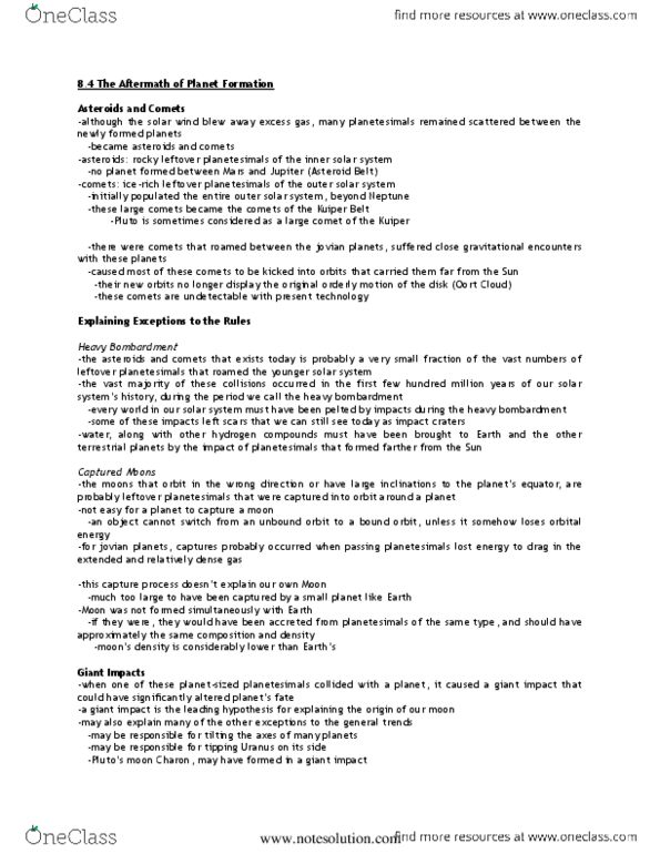 AST101H1 Lecture : 8.4-The Aftermath of Planet Formation, 8.5-The Age of the Solar System thumbnail