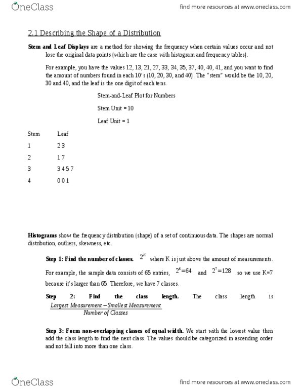 EC285 Chapter Notes -Squared Deviations From The Mean, Statistical Parameter, Standard Deviation thumbnail