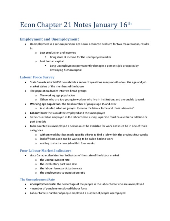 Economics 1022A/B Lecture Notes - Labour Force Survey, Market Basket thumbnail