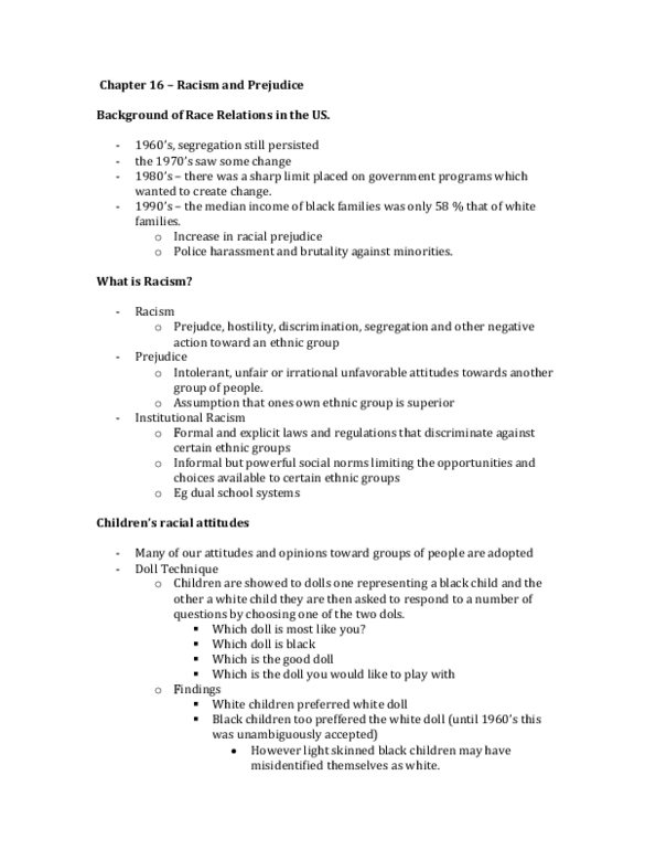 Psychology 3721F/G Chapter 16: Chapter 16 - Racism and Prejudice thumbnail