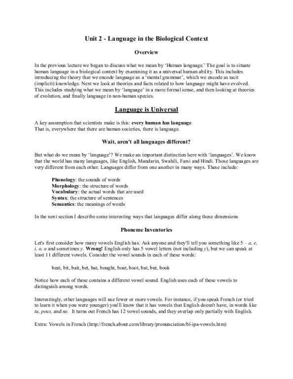 Psychology 2134A/B Lecture Notes - Australopithecus Afarensis, Hyoid Bone thumbnail