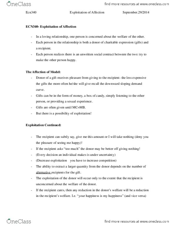 ECN 340 Lecture Notes - Lecture 4: Demand Curve thumbnail