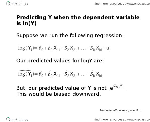 ECON321 Lecture Notes - Lecture 19: Econometrics, Independent And Identically Distributed Random Variables, Dependent And Independent Variables thumbnail