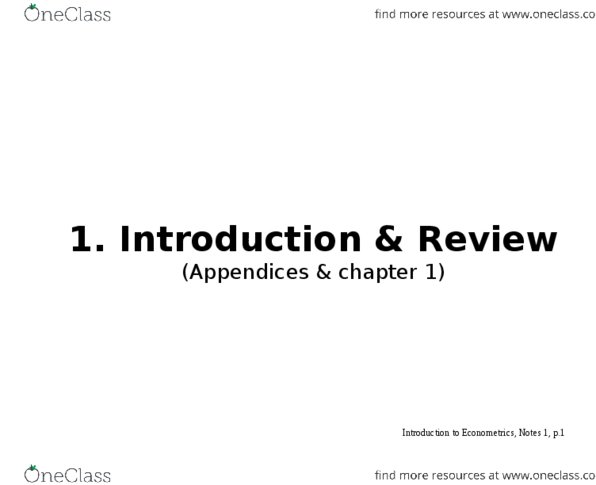 ECON321 Lecture Notes - Lecture 1: Econometrics, Farad, Matrix Multiplication thumbnail