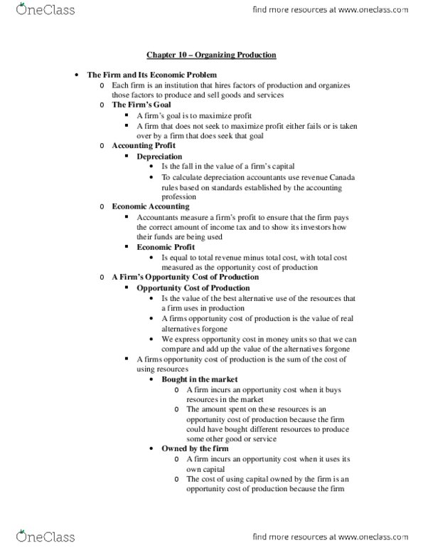 ECON 1050 Chapter Notes - Chapter 10: Oligopoly, Ina Colony thumbnail