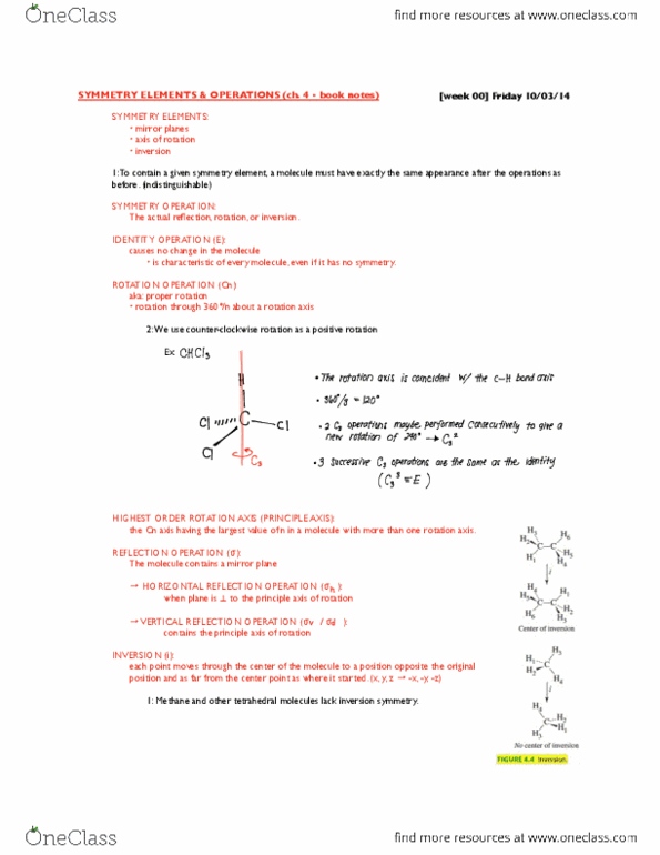 CHEM 107 Chapter 4: Lec 01 SYMMETRY ELEMENTS & OPERATIONS (Ch. 4- book notes).pdf thumbnail