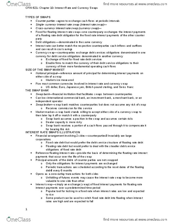 FIN 621 Chapter Notes - Chapter 10: Risk Premium, Comparative Advantage, Capital Market thumbnail