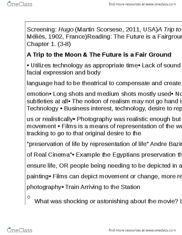Film Studies 1020E Lecture Notes - Lecture 1: Flip Book thumbnail