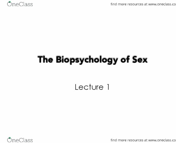 PSY354H5 Lecture Notes - Lecture 1: Sexually Transmitted Infection, Simon Levay, Polyamory thumbnail