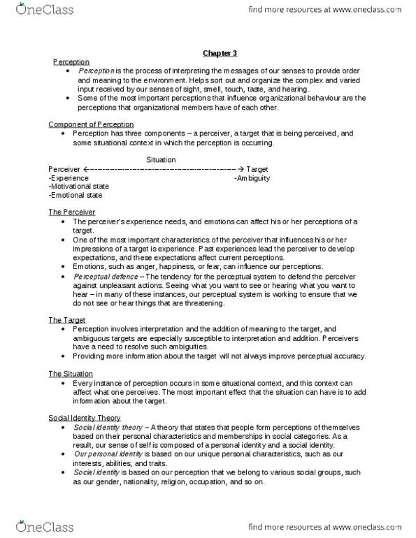 COLLAB 2N03 Chapter Notes - Chapter 3: Corporate Title, Fundamental Attribution Error, Job Performance thumbnail