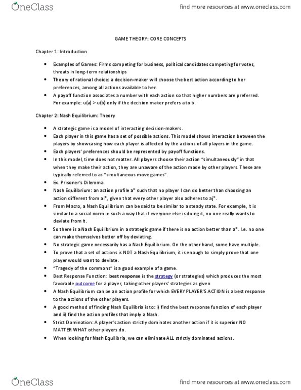 ECON 3100 Chapter Notes -Symmetric Game, Strategic Dominance, Joule thumbnail