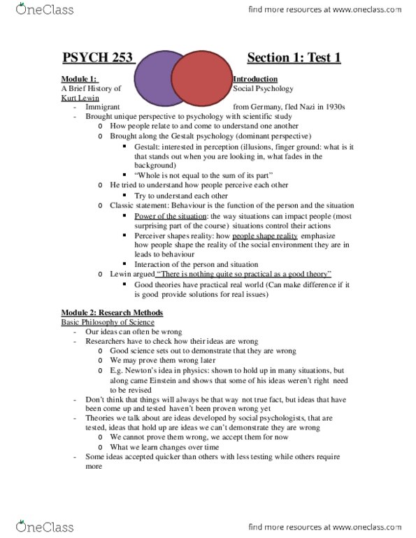 PSYCH253 Final: PSYCH 253 Organized Final Exam Notes - OneClass