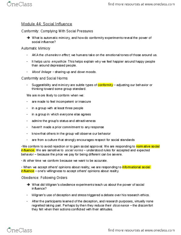 PSYC 1010 Chapter Notes -Group Polarization, Social Loafing, Social Control thumbnail