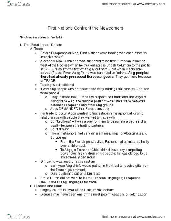 HIST 124 Lecture Notes - Lecture 3: Indian Act, List Of Muppets, Color Blindness thumbnail