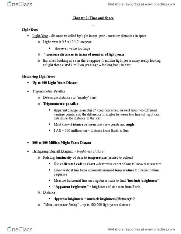 Earth Sciences 1086F/G Chapter Notes - Chapter 2: Main Sequence, Local Group, Orion Arm thumbnail