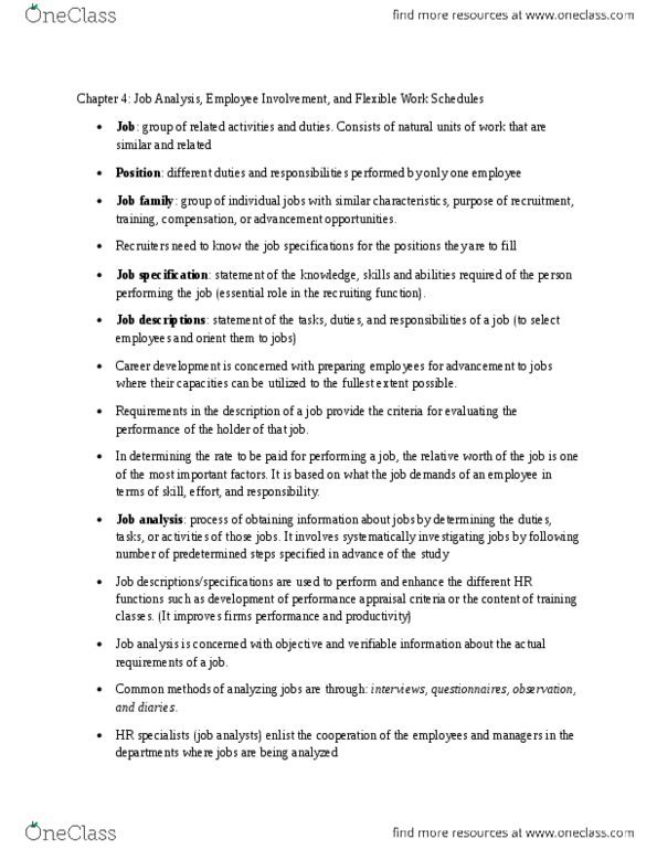 ADMS 2600 Chapter Notes - Chapter 4: Telecommuting, Industrial Engineering, Professional Agrologist thumbnail